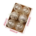 thumbnail image 4 of Gumesh 6pc 8cm Clear Painted Glass Christmas Balls Ornaments Set - Shatterproof Hanging Ball Decor for Xmas Party, Tree Decorations & Home Festive Decor, 4 of 7
