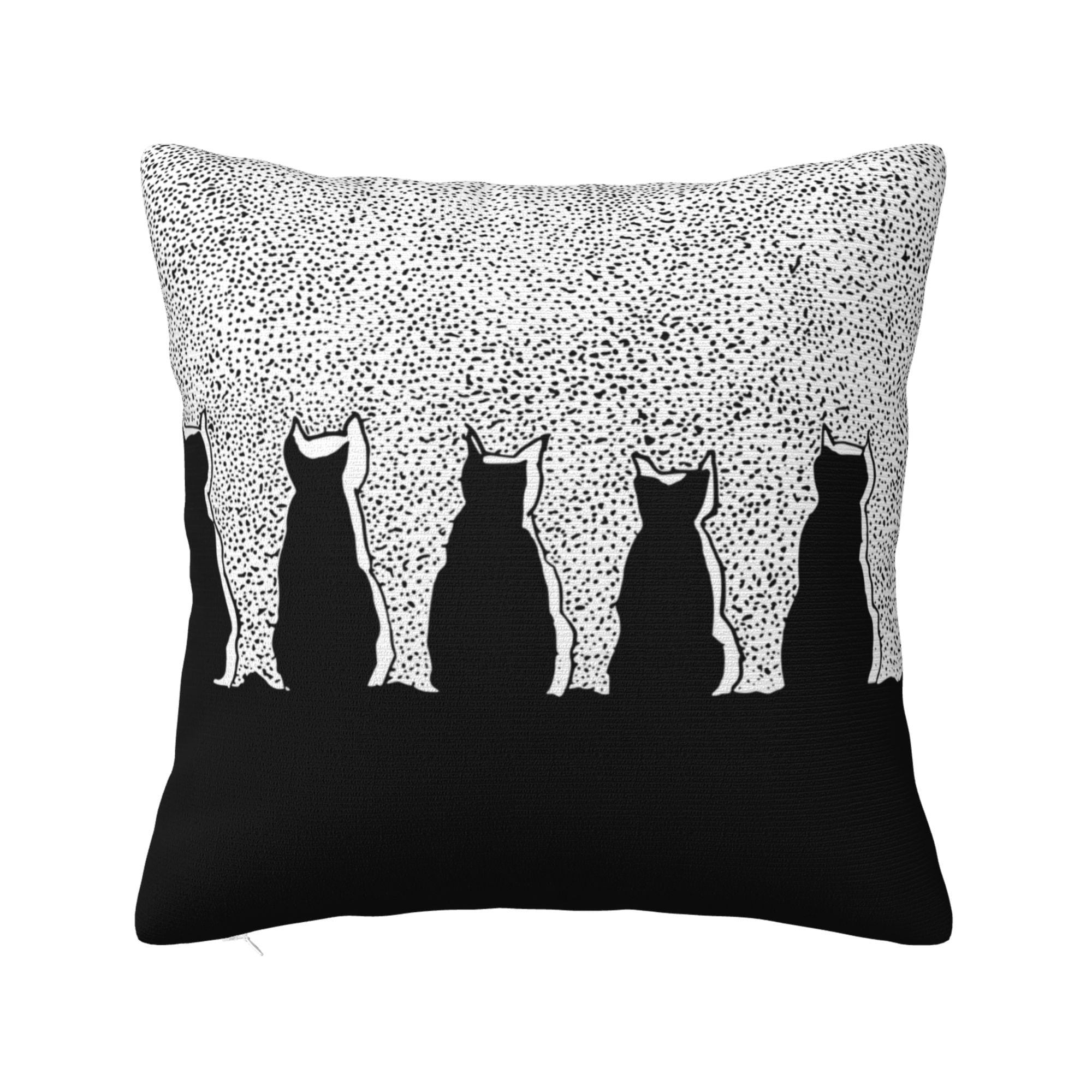 ZICANCN Moonlight Retro Line Art Cats Decorative Throw Pillow Covers