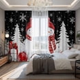 thumbnail image 2 of Black Plaid Christmas Blackout Curtains for Bedroom/Living Room, Pinch Pleated Black Out Curtains, Snowman Gifts Xmas Tree Winter Snowflake Room Darkening Window Drapes with Hooks 2 Panels, 39"x70", 2 of 8