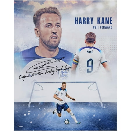 Harry Kane England National Team Autographed 16" x 20" Collage with "England All-Time Leading Goal Scorer" Inscription - Fanatics Authentic Certified