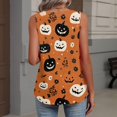 thumbnail image 6 of IMENGL Women's Tank Tops Soft Halloween V Neck Vest Shirts | Pumpkin Graphic Shirt Halloween Print Layering Halloween Outfit Casual Sleeveless Slim-Fit Camisole for Women,M-XXL, 6 of 7