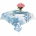 thumbnail image 2 of Blue Coastal Crab Table Cloth Waterproof Tablecloths, Summer Ocean Coral Sea Fish Abstract Tablecloth Dining Table Cover for Kitchen Party Tabletop Outdoor, Square Tablecloth 60x60 Inch, 2 of 9