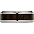 thumbnail image 3 of Stainless Steel Polished Black Koa Wood Inlay Enameled 8mm Band (Size 8) Made In China sr404-8, 3 of 5