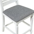 thumbnail image 6 of Furniture of America Indery Wood Indoor Counter Height Chairs, Antique White (Set of 2), 6 of 6