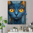 thumbnail image 4 of Qisvanset 12x16 Inch Framed Canvas Wall Art Blue Tabby Cat Cute Pet Lover Home Living Room Bedroom Gift Art, 4 of 8