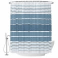 thumbnail image 2 of Blue Ombre Stripe Waterproof Fabric Shower Curtain,Farmhouse Striped Gradient Waterproof Fabric Shower Curtain for Bathroom Curtains Bathtubs Hotel Shower Curtains with 12 Hooks Small 36x72in, 2 of 8