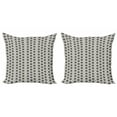 thumbnail image 1 of Geometric Throw Pillow Cushion Cover Pack of 2, Repeating Pattern with Modernistic Plaid Squares and Striped Motif, Zippered Double-Side Digital Print, 4 Sizes, Charcoal Grey Eggshell, by Ambesonne, 1 of 2