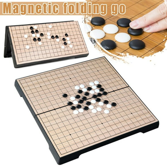 Old Board Game Checker Folding Table Magnetic Go Chess Set Portable Gift AN88