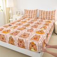 thumbnail image 4 of Manfei Cute Daily Capybara Print Bed Sheets,Cartoon Animals Full Size Sheets,Brown,4 Pieces,1 Flat Sheet, 1 Fitted Sheet and 2 Pillowcases, 4 of 6