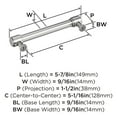 thumbnail image 6 of Amerock Faircrest 5-1/16 inch (128mm) Center-to-Center Polished Chrome Cabinet Pull, 6 of 7