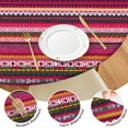 thumbnail image 4 of Stretchable Round Table Cover with Bohemian Floral Print - Colorful Elastic Hem Tablecloth - Fits 52-56 Inch, 4 of 7