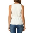 thumbnail image 3 of INSPIRE CHIC Hauts d'Été Sans Manches à Encolure en V Portefeuille à Taille Nouée pour Femmes, 3 of 6