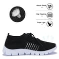 thumbnail image 6 of Ladies Extra Wide Sneakers Women's Lace Up Breathable Mesh Non Slip Running Walking Shoes Black, 6 of 9