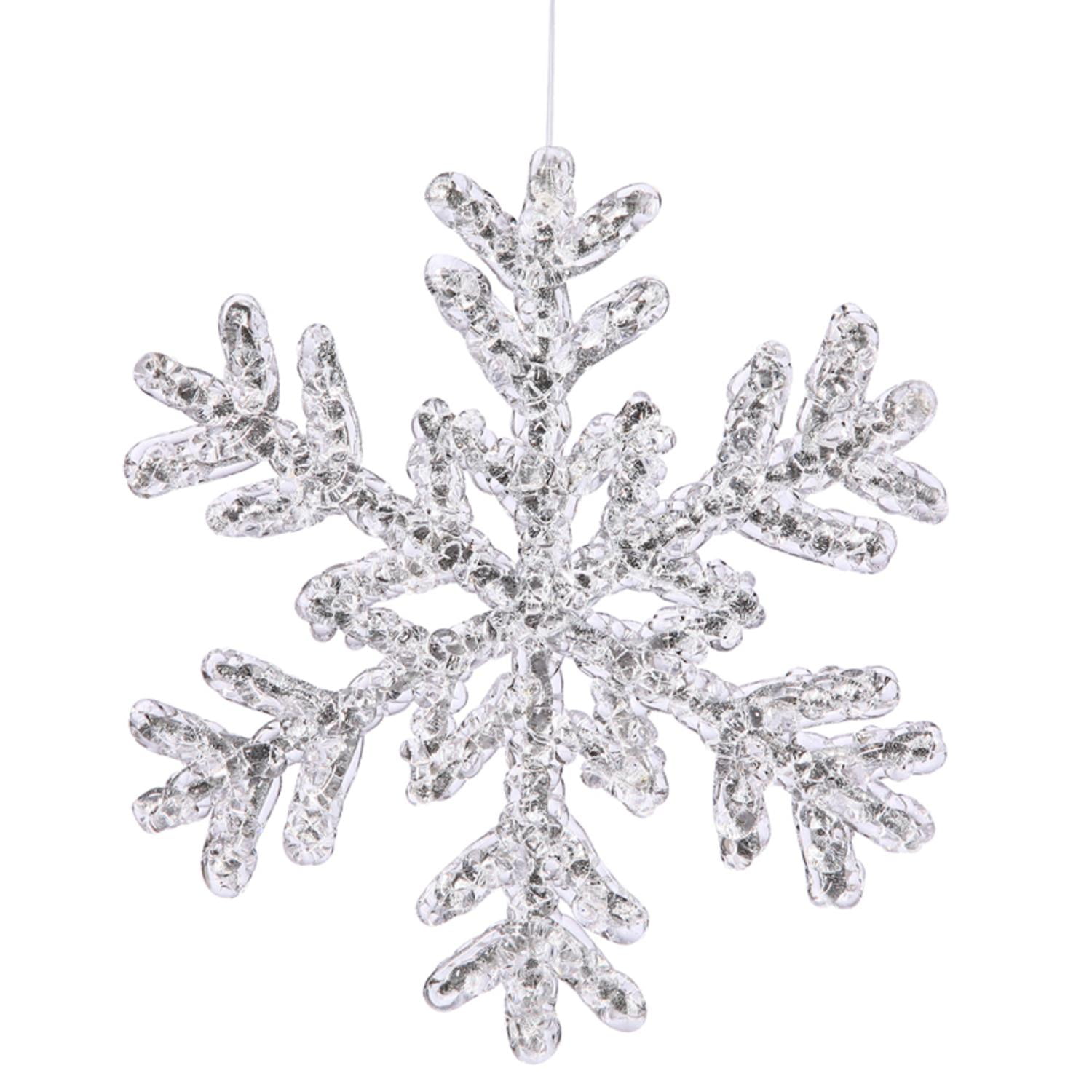 Silver Glitter Snowflake Ornament