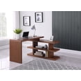 thumbnail image 4 of Chintaly imports Motion Walnut Veneer Home Office Desk With Shelve 6915-DSK-WAL, 4 of 7