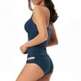 thumbnail image 6 of BONIXOOM Women's Fashionable And Sexy Suspender V-neck Top And Pants Split Swimsuit Set, 6 of 9
