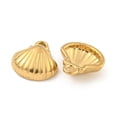 thumbnail image 2 of Ion Plating(IP) 304 Stainless Steel Pendants Shell Shape Charms Real 18K Gold Plated 12.5x11x4mm Hole: 2mm DIY, 2 of 3