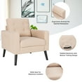 thumbnail image 6 of Giantex Set of 2 Upholstered Accent Armchair, Mid Century Modern Single Sofa Chair, Great for Living Room, Bedroom, Office, 6 of 8