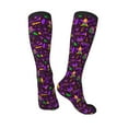 thumbnail image 4 of Fotbe Mardi Gra2 print Women's Men's Novelty Crew Socks Cotton Socks Knee High Socks for Walking,Running,Nurses,Pregnancy, 4 of 9