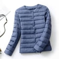 thumbnail image 1 of Hjcommed Mode Femmes Automne Hiver Manteau Court Ajusté Col Rond Grande Taille Bleu TTTG, 1 of 3