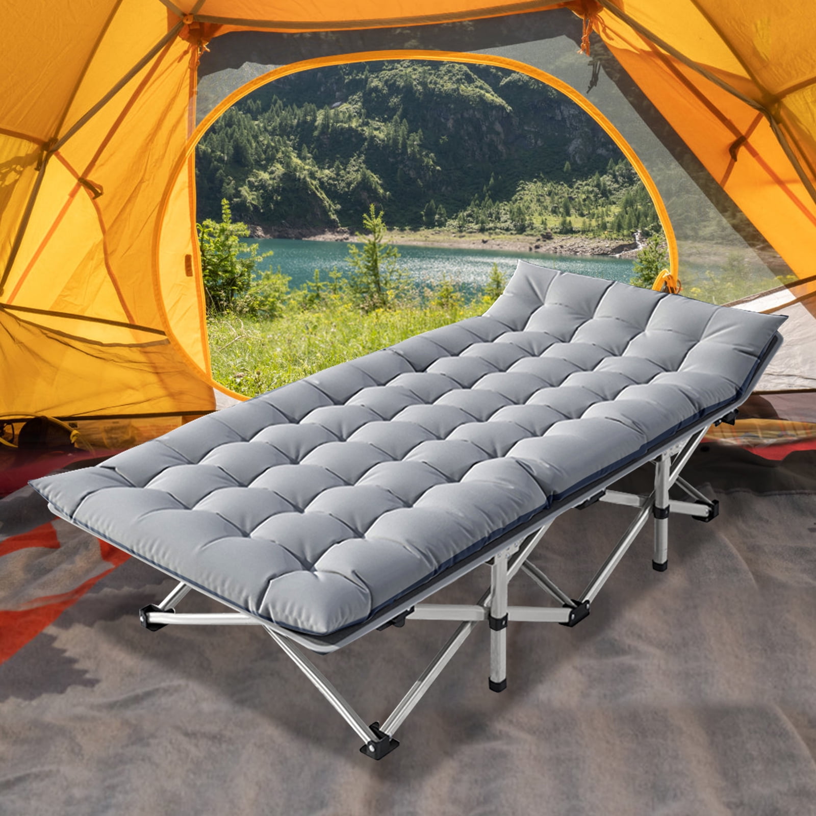 Lilypelle folding cot with mattress,Heavy Duty Sleeping Cot with Carry