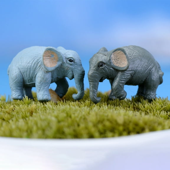 Worgeous Adorable Elephant Mini Figurines for Decor PVC Small Plastic Animals Assorted Color