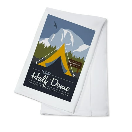 Visit Half Dome - Off the Grid (Tent) - Lantern Press Artwork (100% Cotton Kitchen