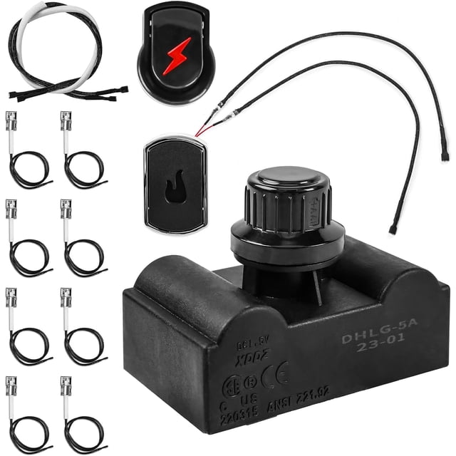 SHIQI-Grill Igniter Kit,Electronic Ignition Module and Switch Button with Wires for Charbroil Ignitor, Replacement for CharBroil Ignition Systems and Most CharBroil Gas Grills,5 Outlets
