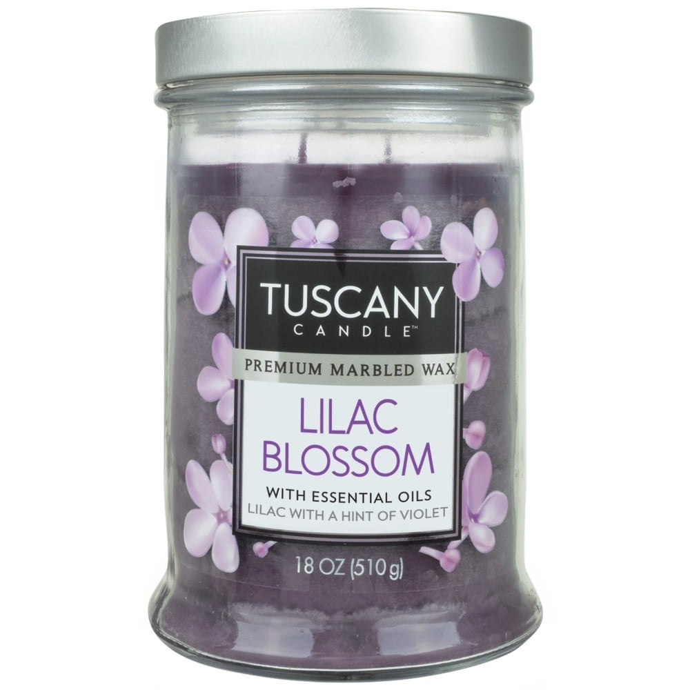 1 Tuscany Candle LILAC BLOSSOM Premium Marbled Wax 2-Wick Tumbler Large 18 oz 