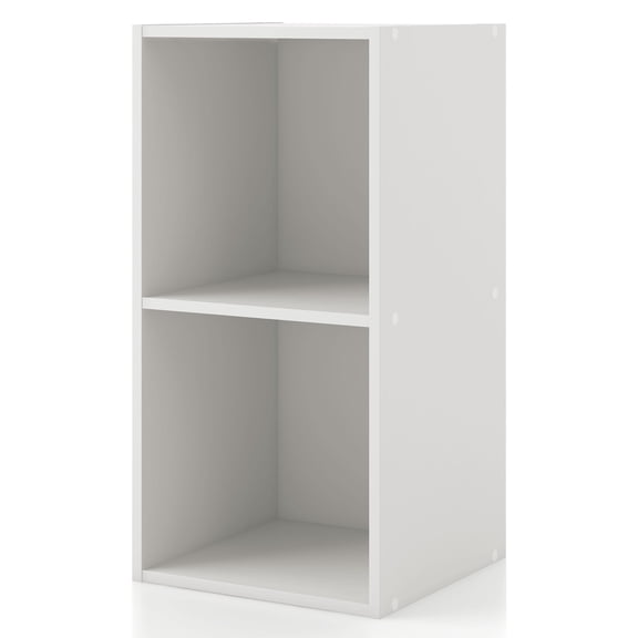Join Stackable 2-Cube Wood White Bookcase