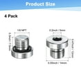 thumbnail image 3 of Paquete de 4 tapones de ajuste de tubo con cabeza hexagonal interna, 1/8 NPT, tapón de socket de acero inoxidable 304 con anillo de sellado, 3 of 6