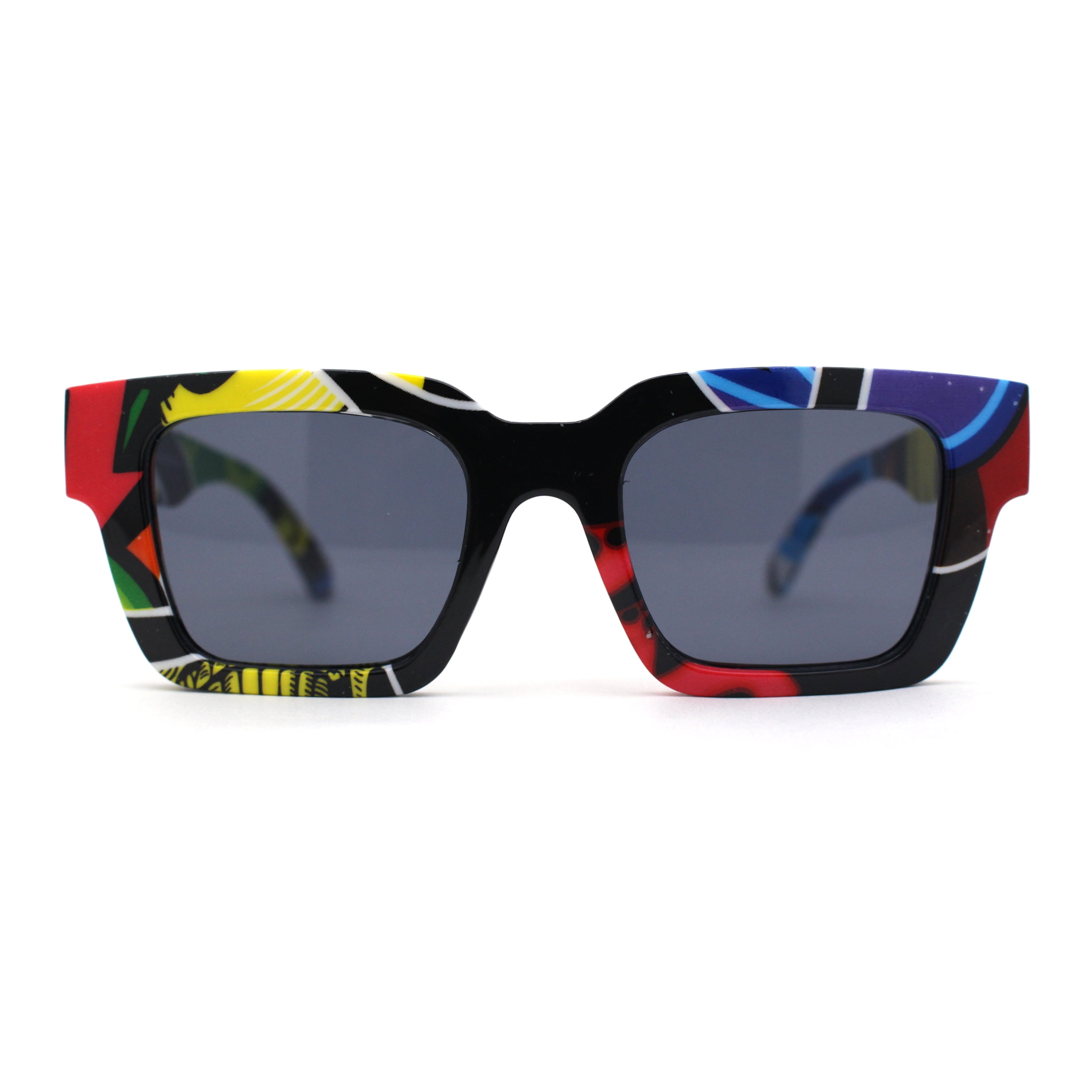 ventilator Hemmelighed mobil Mod Trendy Thick Horn Rim Hipster Sunglasses Blue Comic Geometric Black -  Walmart.com