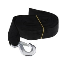 Marine Trailer Winch Strap with Hook, 2''x24' and 3200 lbs Capacity for Boats, , Heavy Duty Equipment, Black, 7.5 Meter length