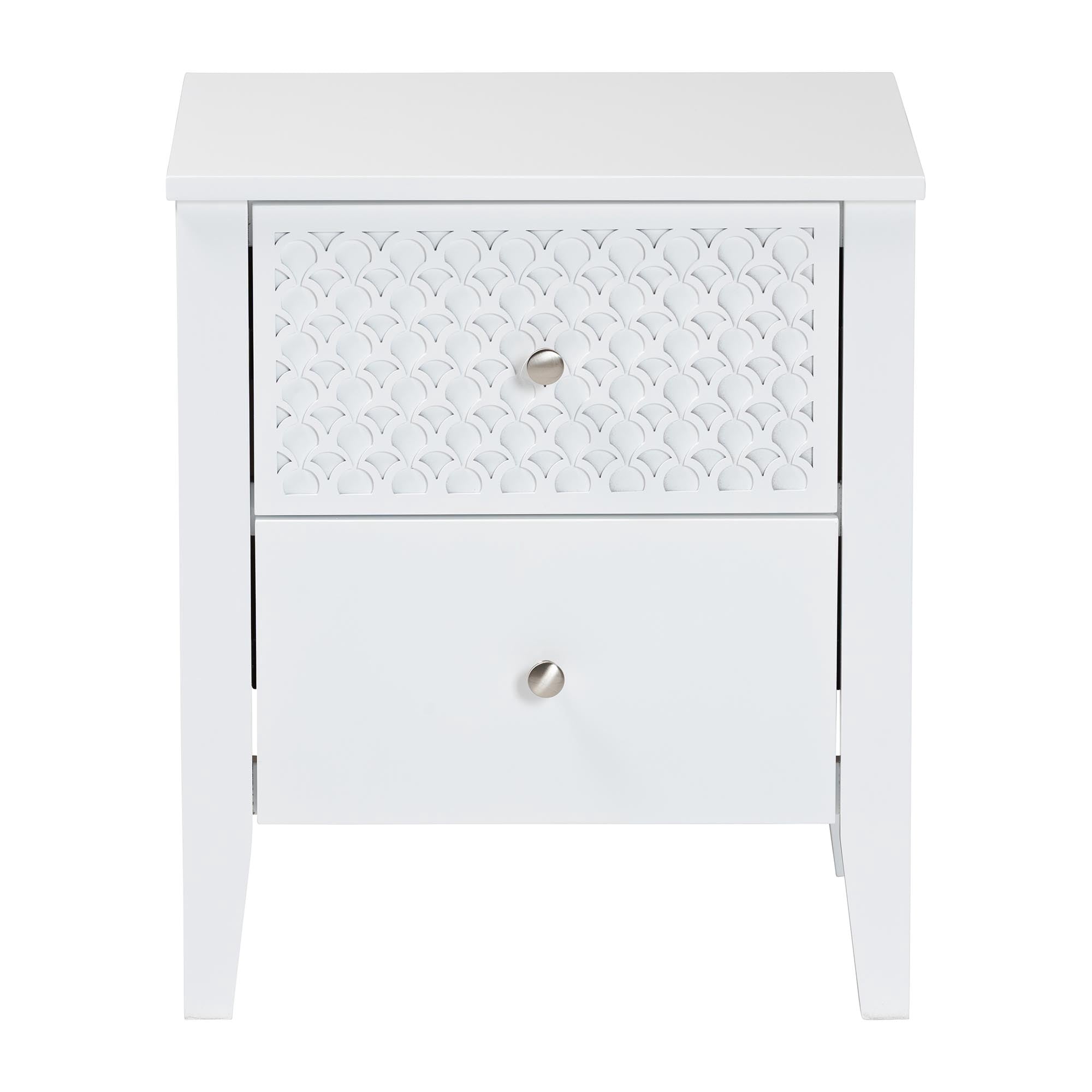 Baxton Studio Lara Modern Nightstand, 2-Drawer, White