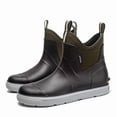 thumbnail image 5 of Men's Minimalist Chelsea Slip On Short Rain Boots Light Elastic Side Panel Full Waterproof Flat White Sole Muted Color Combinations for City Rainy Commutes Casual Street Outfits Brown 42, 5 of 7
