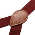 thumbnail image 3 of Buyless Fashion Leather End 2 Pack Suspenders for Men - 48" Elastic Adjustable Straps 1" - Y Shape - 5138-2-Burgundy, 3 of 7