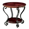 thumbnail image 3 of End Table Traditional Style Brown Cherry Ornate Design Open Shelf wood 1pc End Table Living Room, 3 of 8