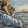 thumbnail image 6 of WYYP A Majestic Lion Outdoor Fitted Round Tablecloth 100% Polyester Fiber White, 6 of 8