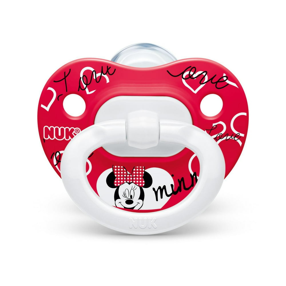 NUK Disney Minnie Mouse Orthodontic Pacifiers, 0-6 Months, 2-Pack 