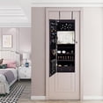 thumbnail image 3 of Zimtown 8 LEDs Mirrored Jewelry Cabinet, Wall Mounted Jewelry Armoire Storage w/2 Drawer and Internal Mirror, Brown, 3 of 8