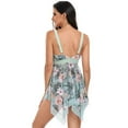 thumbnail image 2 of Defitshape Women's Skirted Swimdress 2 Piece Tankini Swim Dress Bathing Suit Padded Swimsuit Hawaiian Boho Cross Cheeky Cutout Spaghetti Strap 2 Piece Green XX-Large, 2 of 4