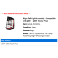 thumbnail image 2 of Right Tail Light Assembly - Compatible with 2004 - 2005 Toyota Prius, 2 of 2