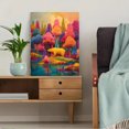 thumbnail image 5 of Yellow Bear Vibrant Forest Canvas Print Wall Art for Living Room Bedroom Hallway Cafe Hotel Decor, 5 of 8