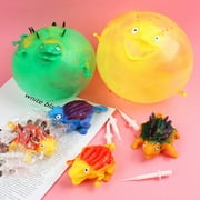 Cheers US 3Pcs/Set Funny Blowing Dinosaur Balloons Novelty Toys, Inflatable Animal Toys Squeeze Ball Balloons, for Children Birthday Gifts Party Favors