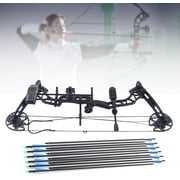 Miumaeov 35-70lbs Compound Bow Arrows Kit 329fps Labor-Saving Adjustable Lighter and Stronger with Split Yoke Tuning System Archery Hunting Target (Including 12 Arrows and Bullseye Paper)