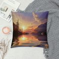 thumbnail image 2 of Shiartex Sunset Lake Mountains Modern Rustic Decorative Couch Pillow Cases Home Decor 1PC 12x12in, 2 of 5