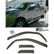 Extreme Online Store for 2004-2014 Ford F-150 Extended Cab | EOS Visors in-Channel Side Window Vents Rain Guard Deflectors