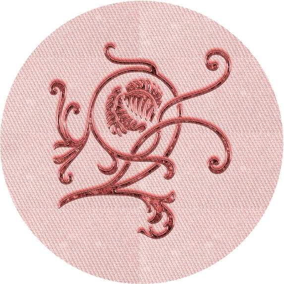 Ahgly Company Indoor Round Patterned Pastel Red Pink Area Rugs, 7' Round