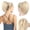 Light Blonde, variant on Ponytail Extension, 10" Short Claw Clip in Ponytail Hair Extensions Messy Bun Hair Piece Natural Soft Synthetic Straight Pony Tail Hair Pieces for Women