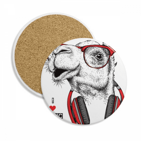 

Camel Headset Rock Music Painting Coaster Cup Mug Tabletop Protection Absorbent Stone